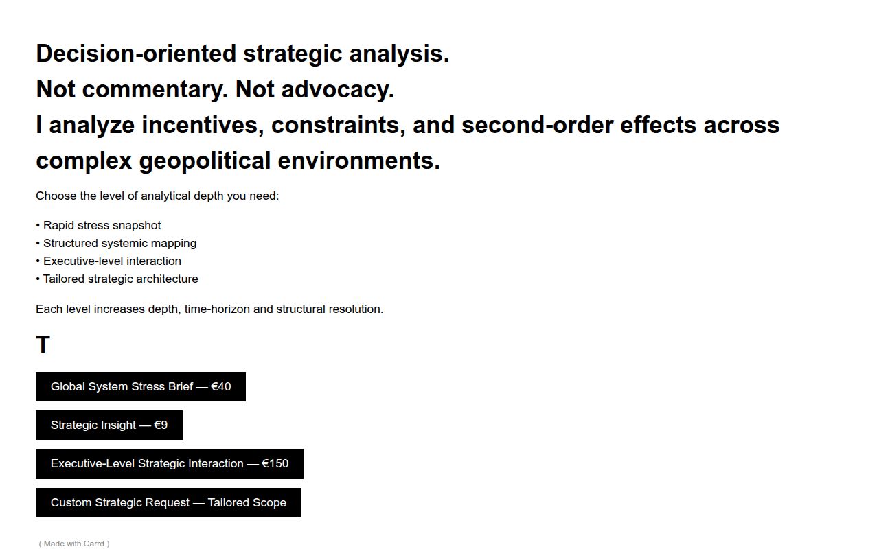 Systemic Strategic Risk Architecture™ | Marco ⚖️ Independent Analyst